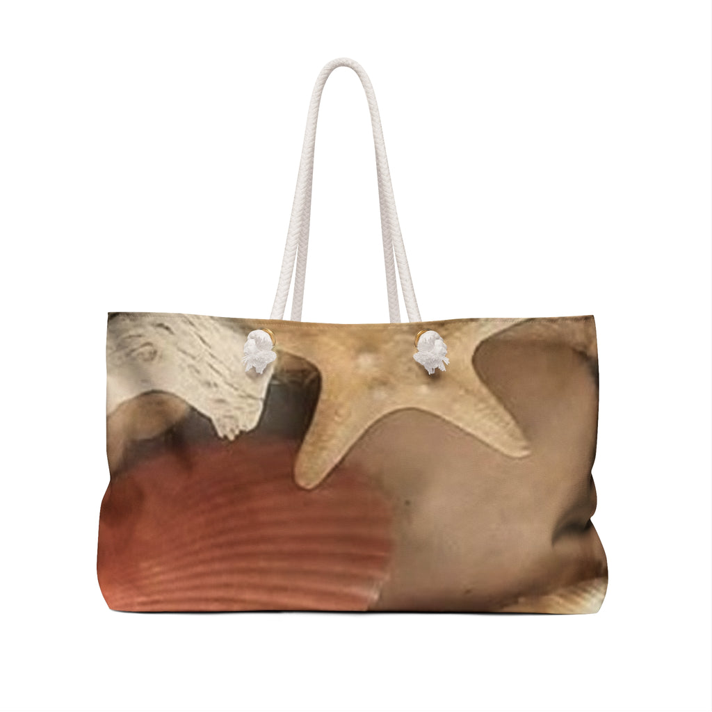 Coastal Shells Weekender Bag — Beach Tote with Starfish & Seashell Design
