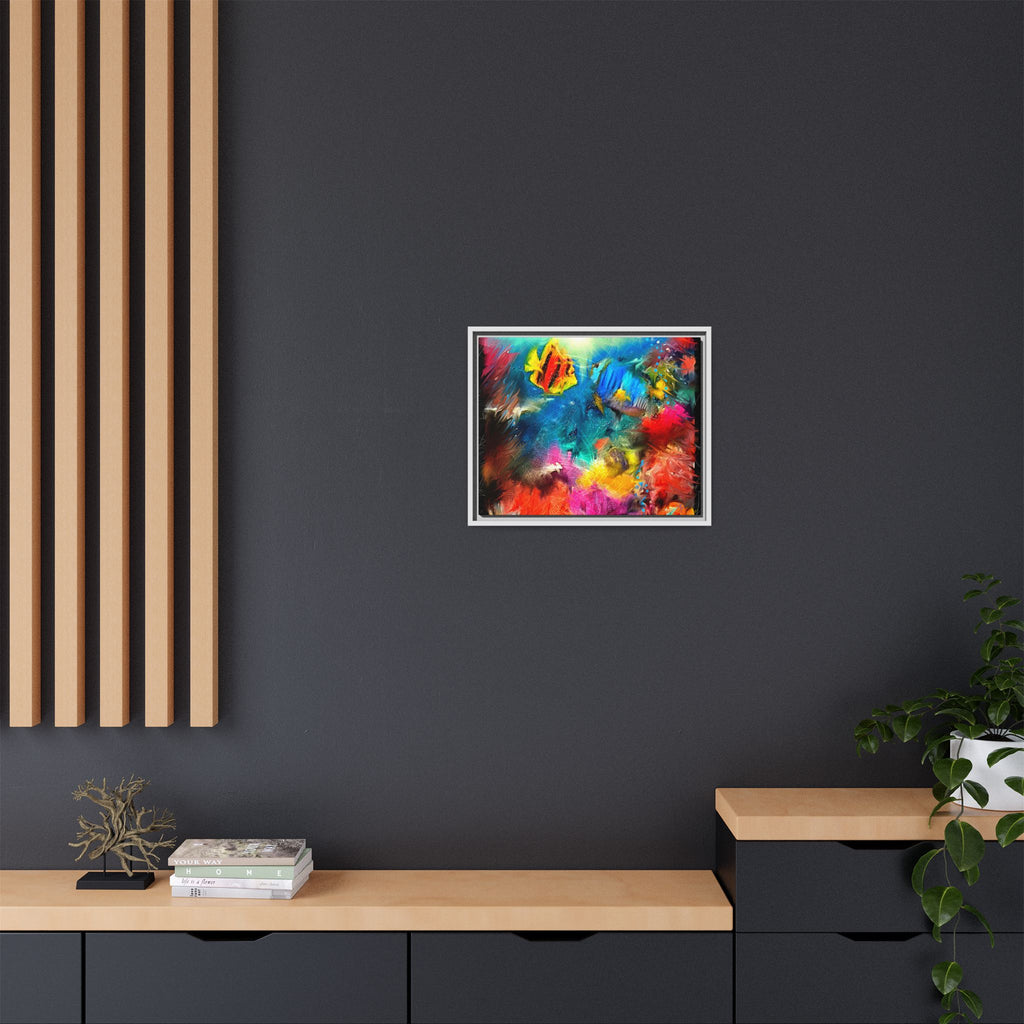 Framed Abstract Color Explosion Canvas — Vibrant Multi‑Color Wall Art
