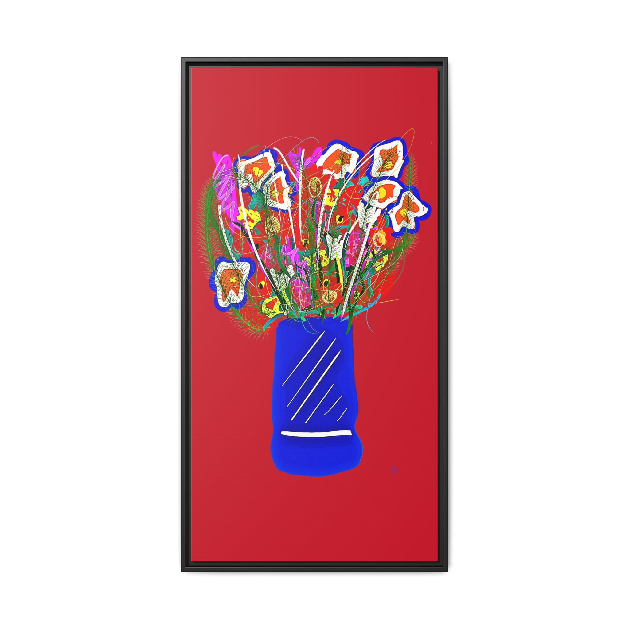 Floral Bouquet Matte Canvas Print — Framed Wall Art
