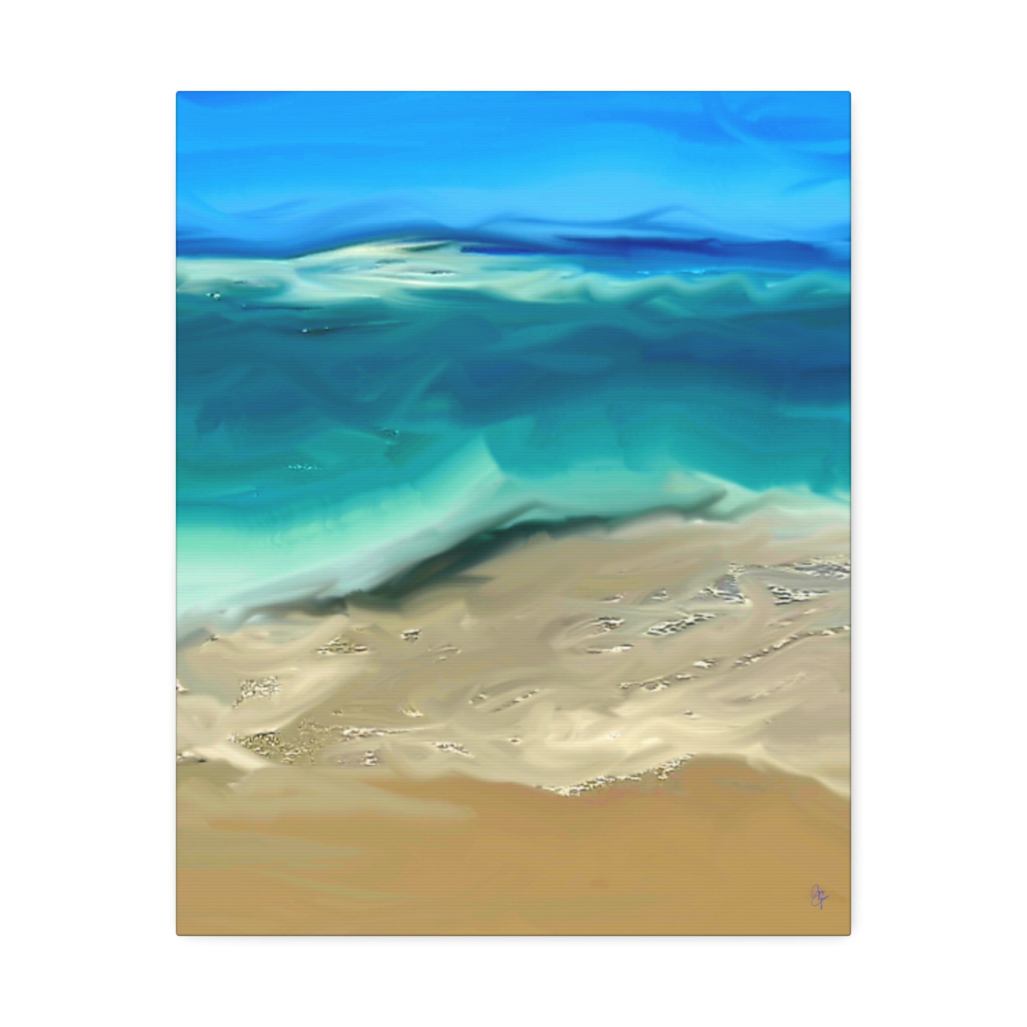 Ocean Waves Canvas Wall Art — Coastal Beach Seascape Canvas Print