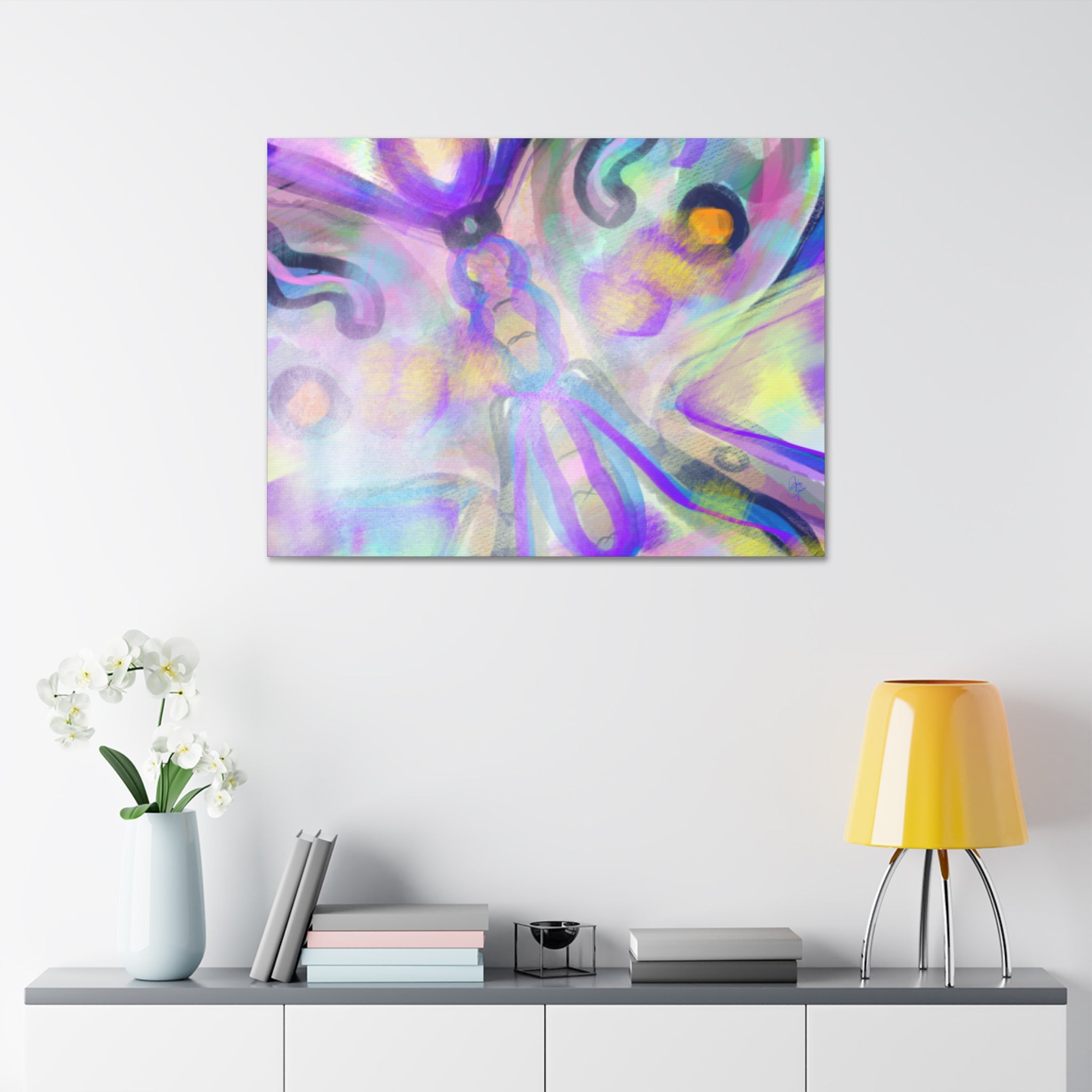 Abstract Pastel Butterfly Canvas — Stretched 1.5" Wall Art
