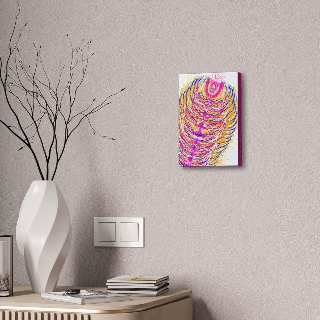 Colorful Feather Canvas Wall Art – Vibrant Abstract Plumage, Stretched 1.5"