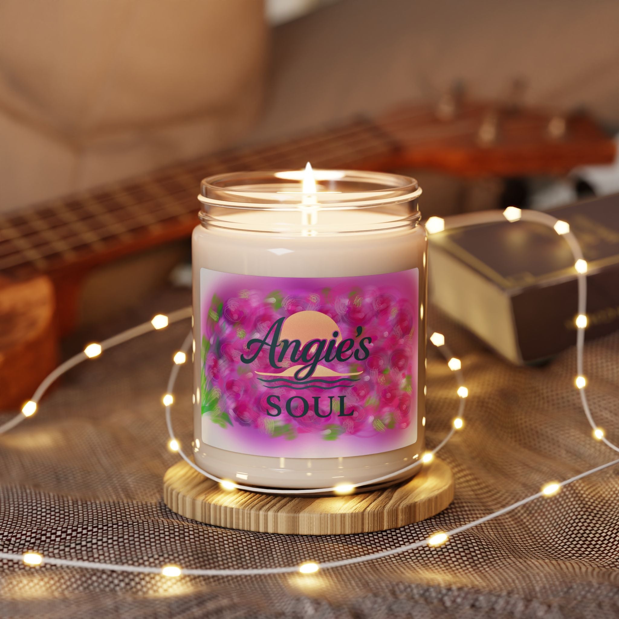 Scented Soy Candle — "Angie's Soul" Floral Aromatherapy Jar (9 oz)