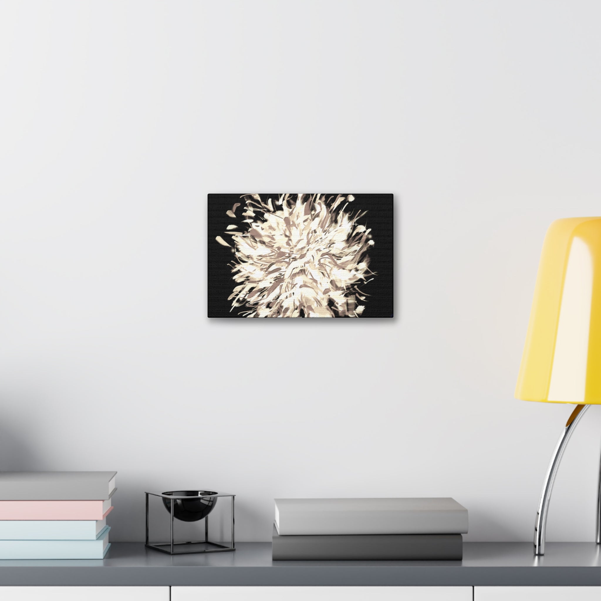 Abstract Floral Canvas Print – Neutral Burst Wall Art, Stretched 1.5"
