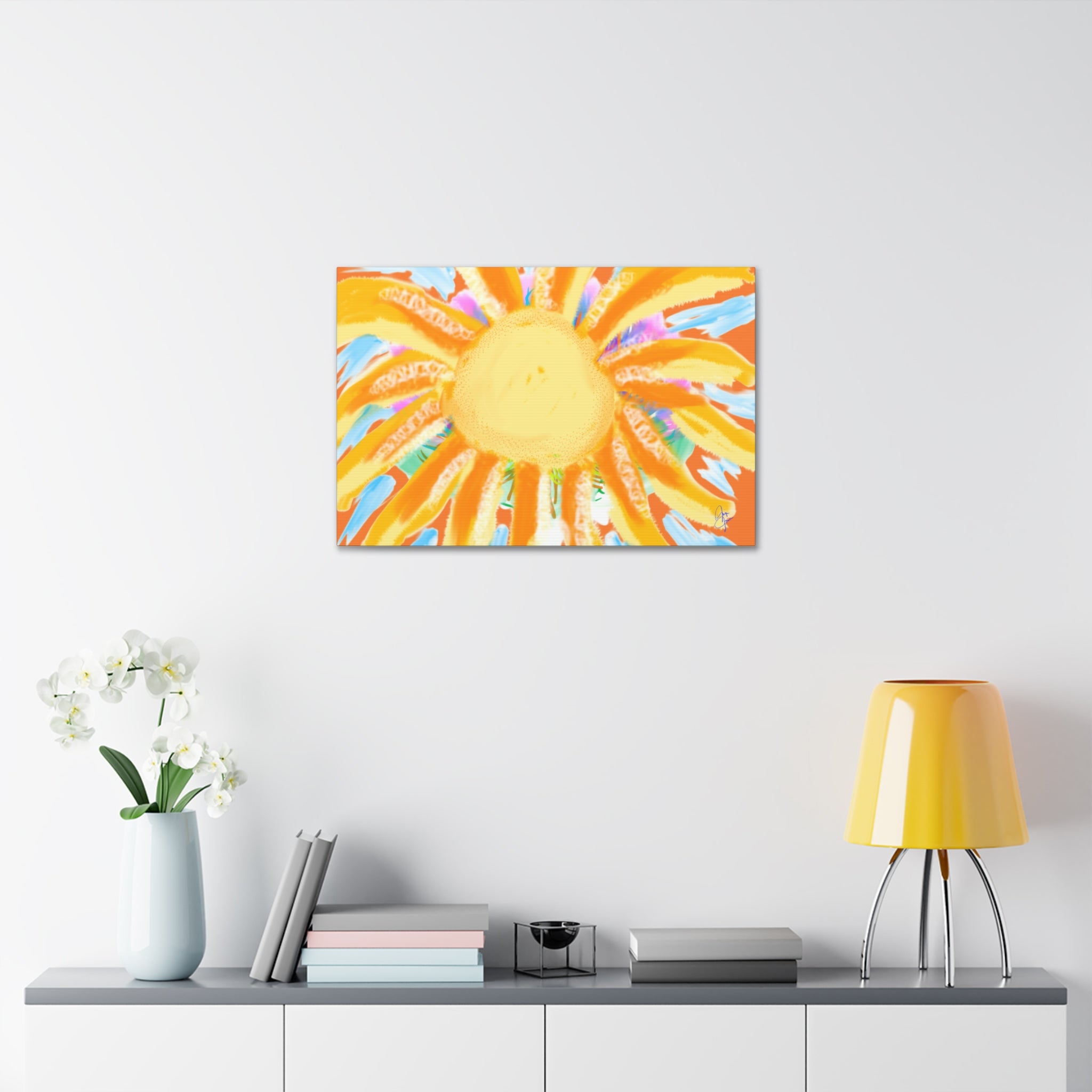 Sunburst Canvas Print — Bright Abstract Sunshine Wall Art (Stretched 1.5")