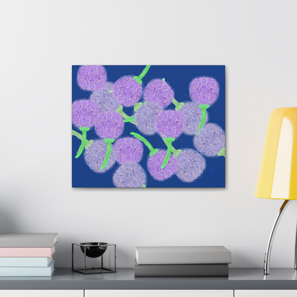 Purple Berry Art Canvas Print — Floral Abstract Wall Decor (Stretched 1.5")