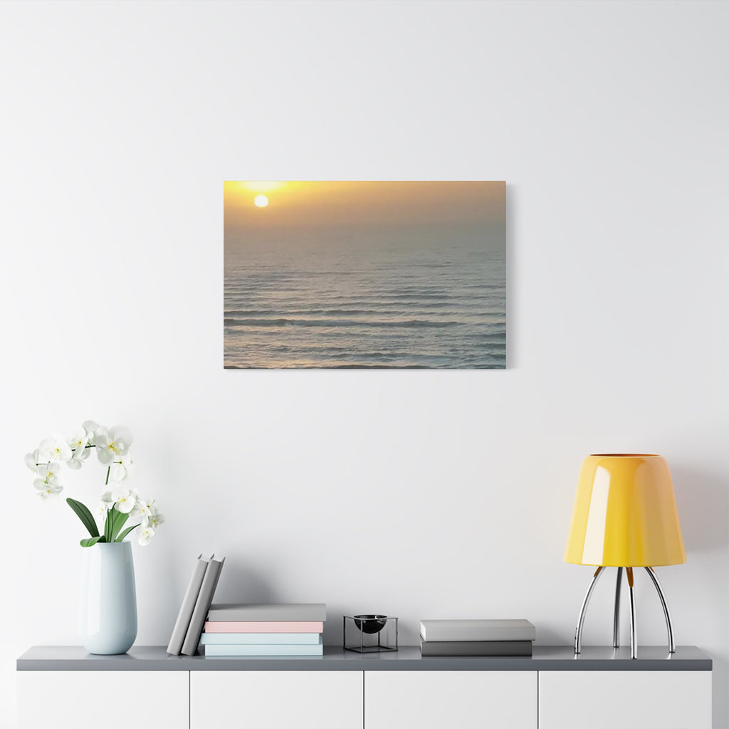 Sunrise Ocean Waves Matte Canvas Print — Stretched 1.25" Wall Art