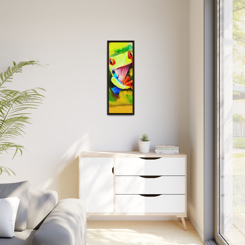 Colorful Tree Frog Matte Canvas Print — Framed Tropical Wall Art