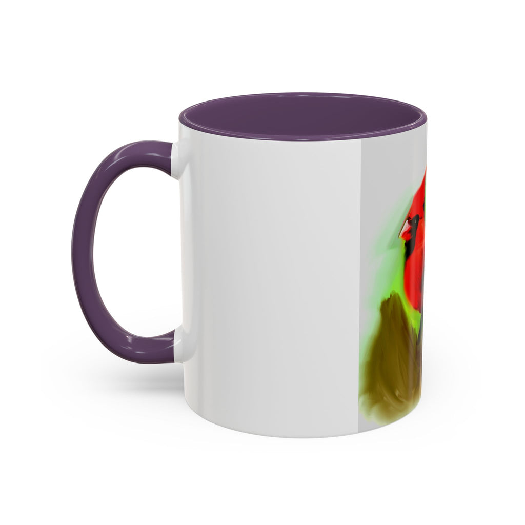 Cardinal Bird Accent Coffee Mug — Red Cardinal Sunrise Art Ceramic Mug (11/15 oz)