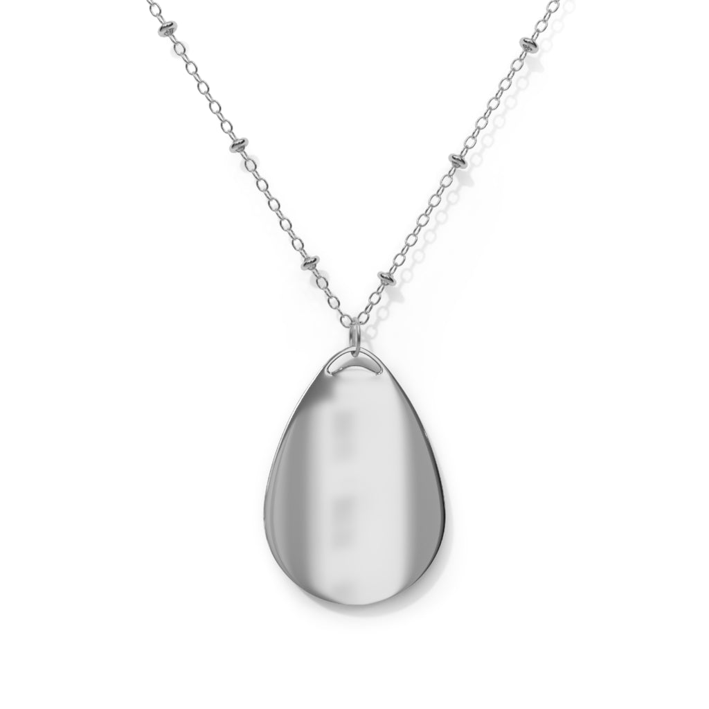 Dolphins Swimming Oval Necklace — Ocean Wave Pendant