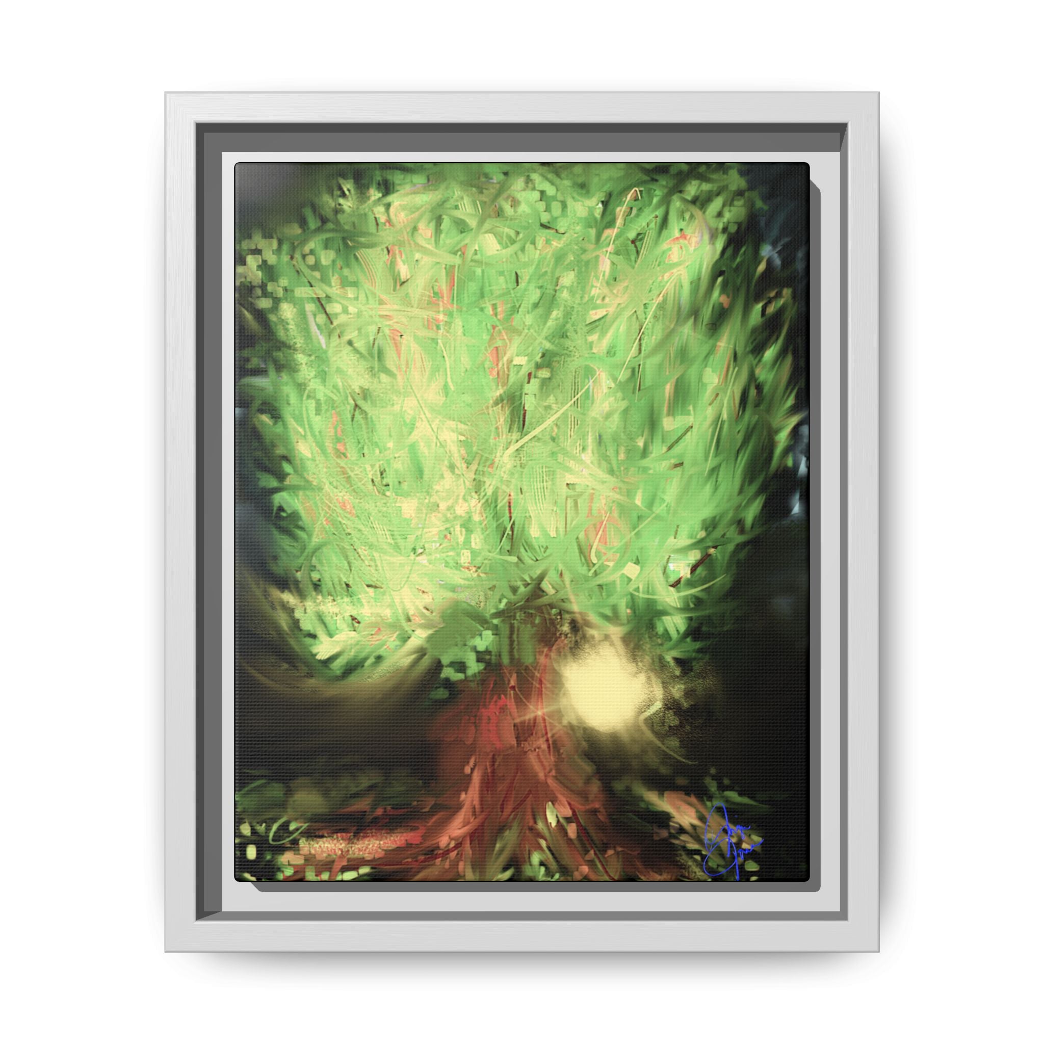 Sunset Tree Matte Canvas Framed Wall Art
