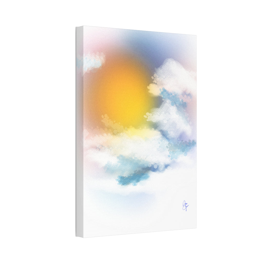 Sunrise Sky Canvas Print — Soft Cloud Wall Art, Serene Morning Decor