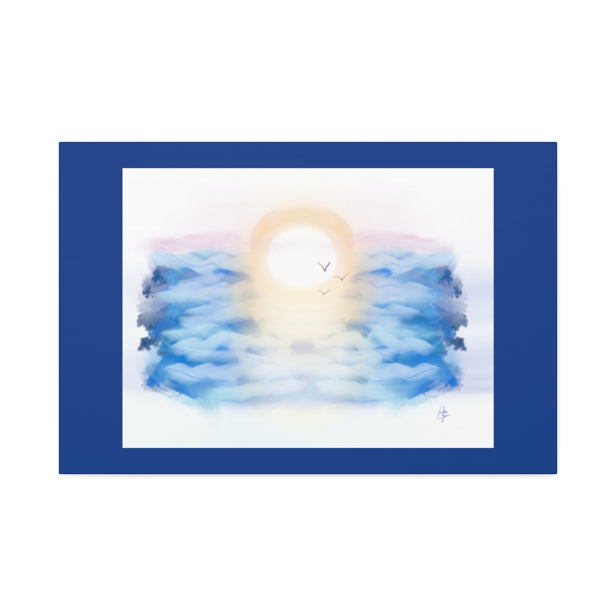Sunrise Seascape Canvas Print — Soothing Ocean Wall Art, 1.5" Stretched