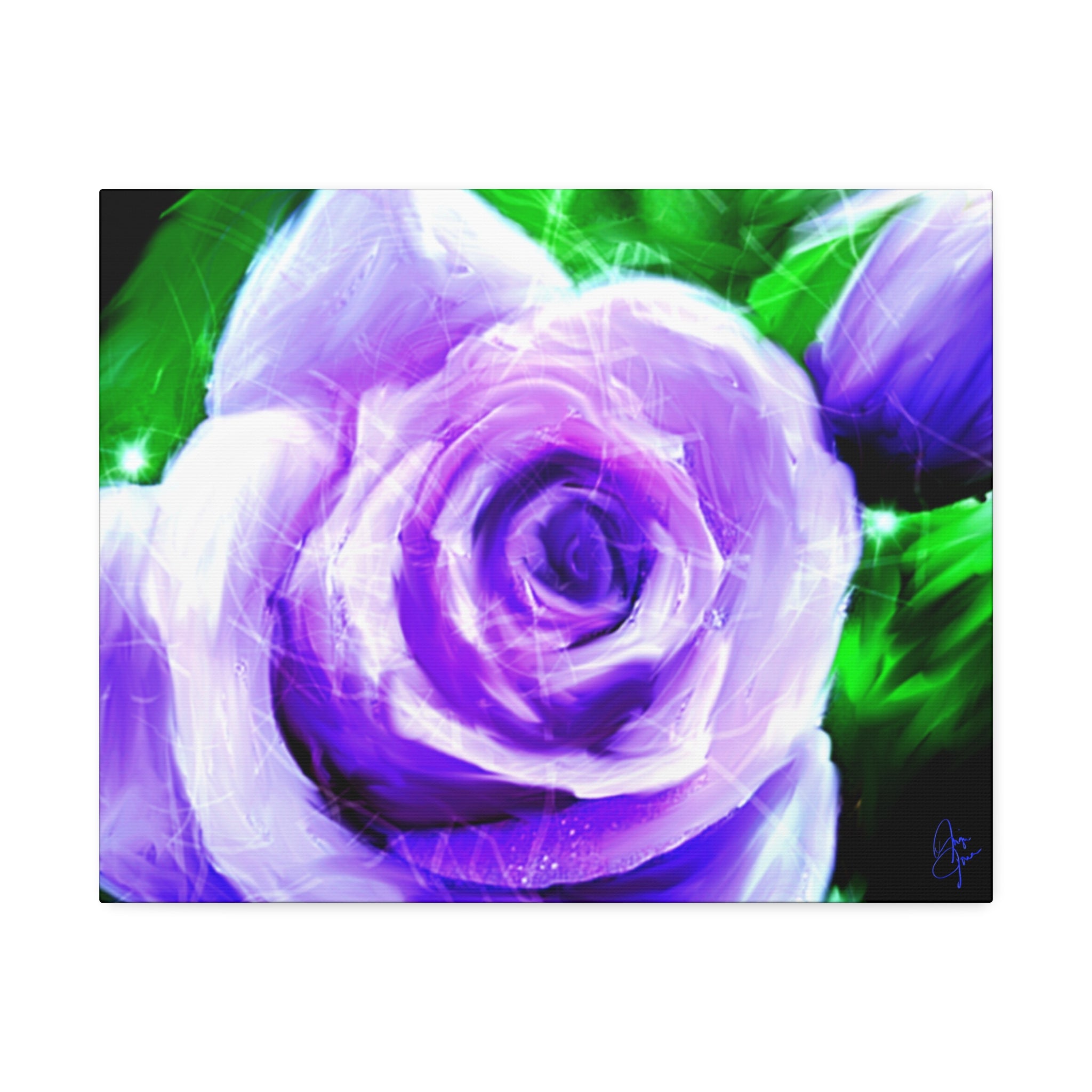 Purple Rose Canvas Print – Stretched 1.5" Floral Wall Art