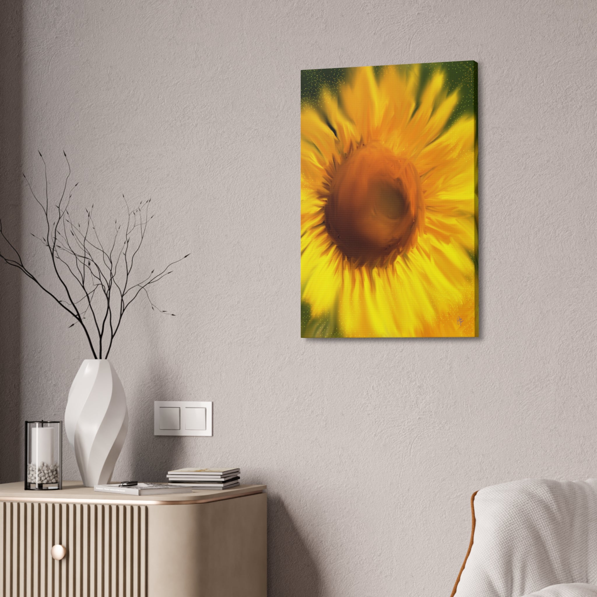 Sunflower Canvas Wall Art — Vibrant Floral Stretched Canvas