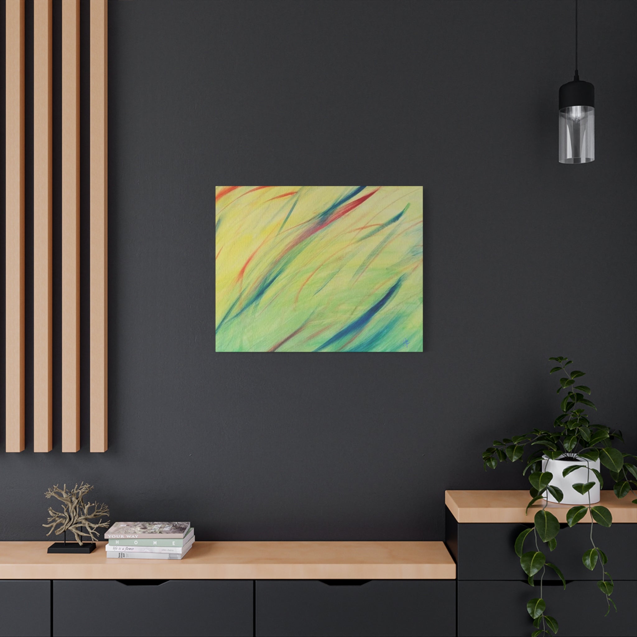 Abstract Windblown Grasses Matte Canvas Wall Art
