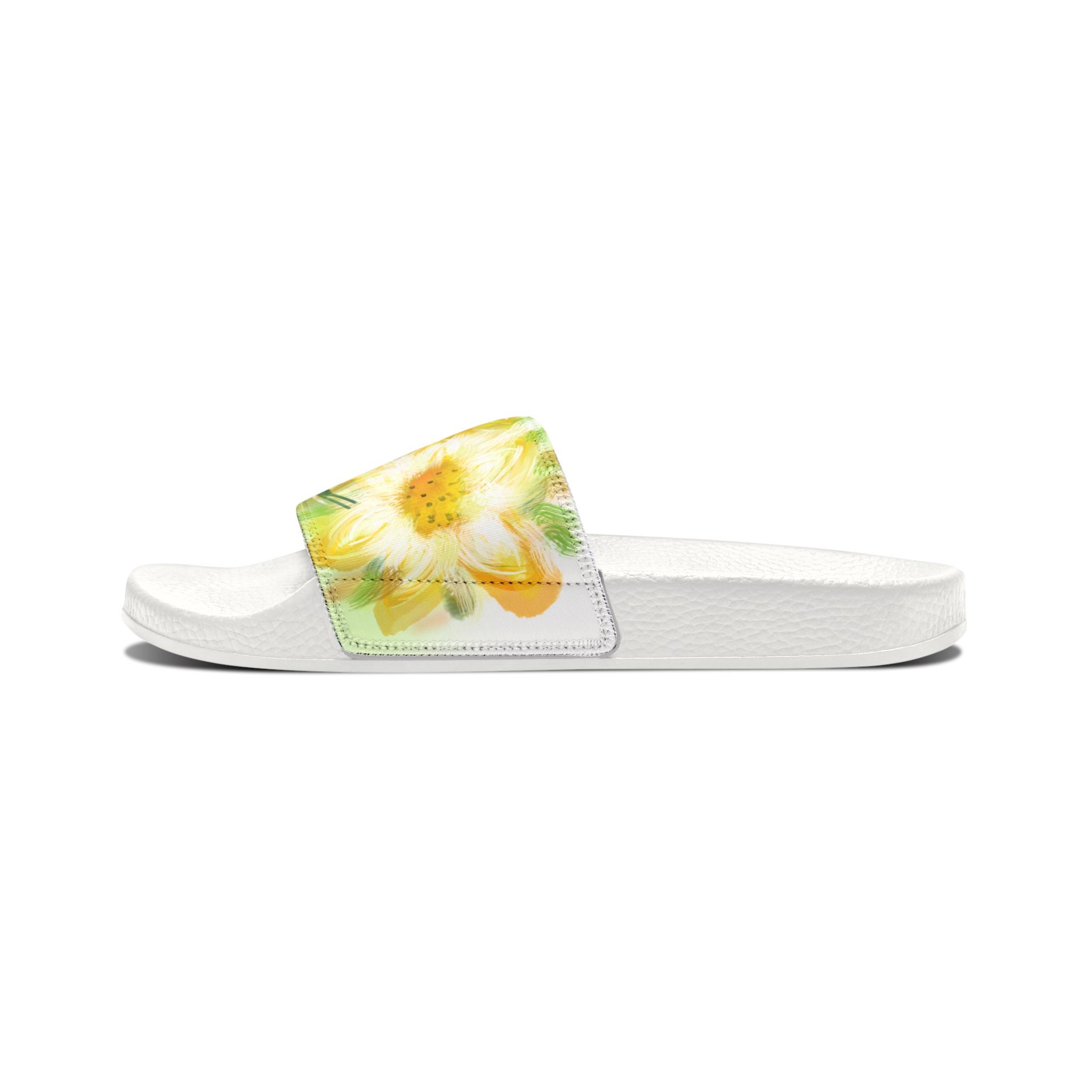 Daisy Print Slide Sandals — Women's Removable-Strap Floral Pool Slides