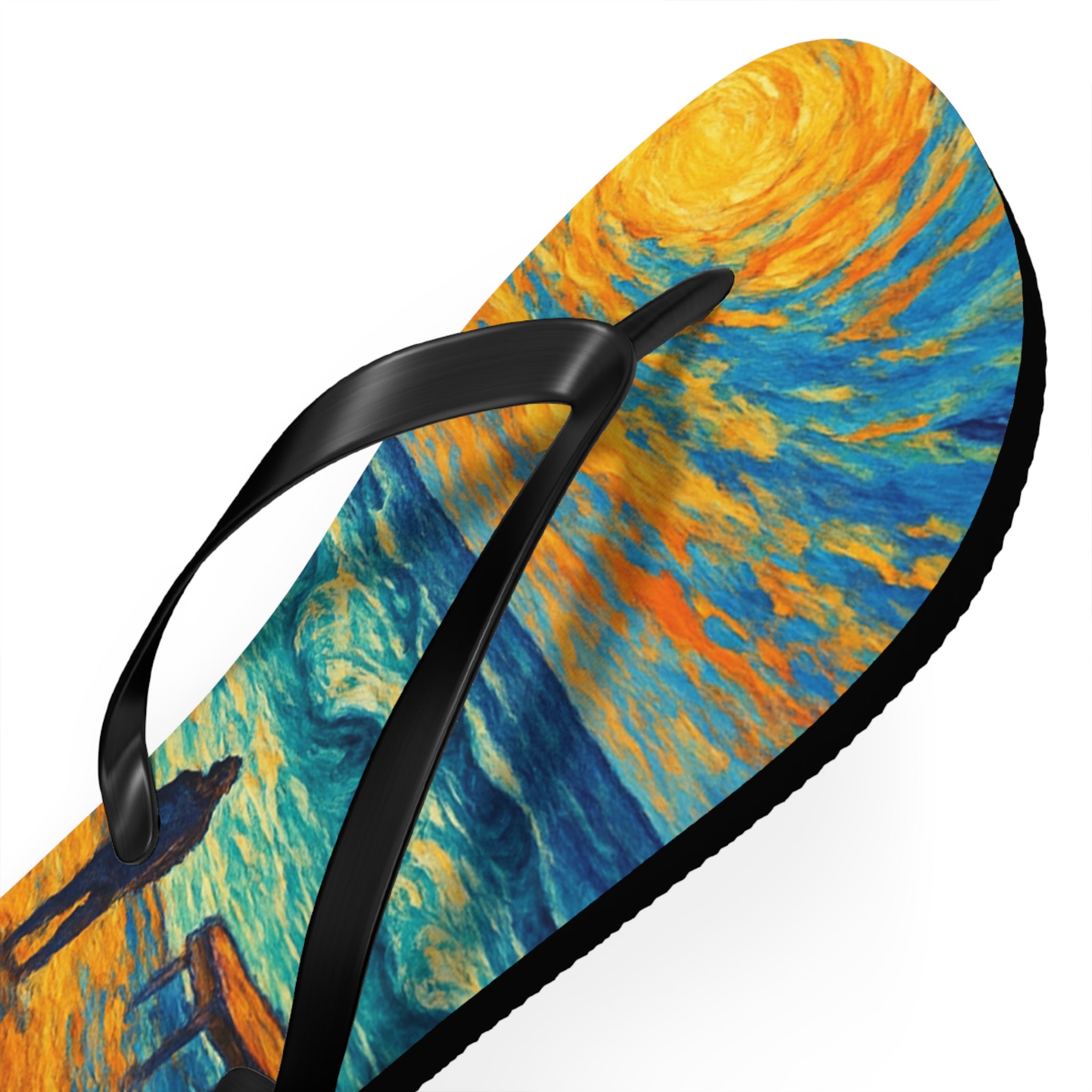 Beach Scene Flip Flops – Colorful Impressionist Seaside Print