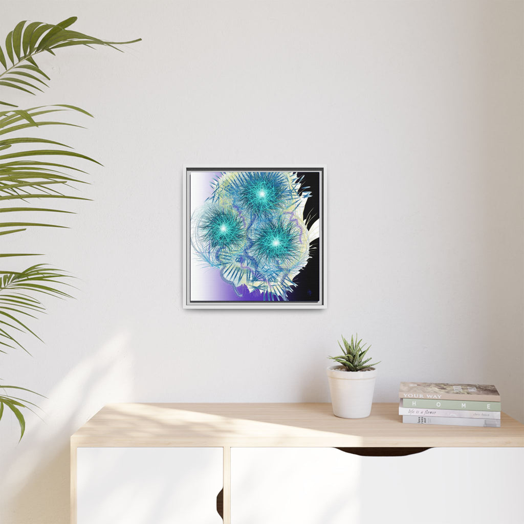 Dandelion Abstract Print Matte Canvas Framed Wall Art