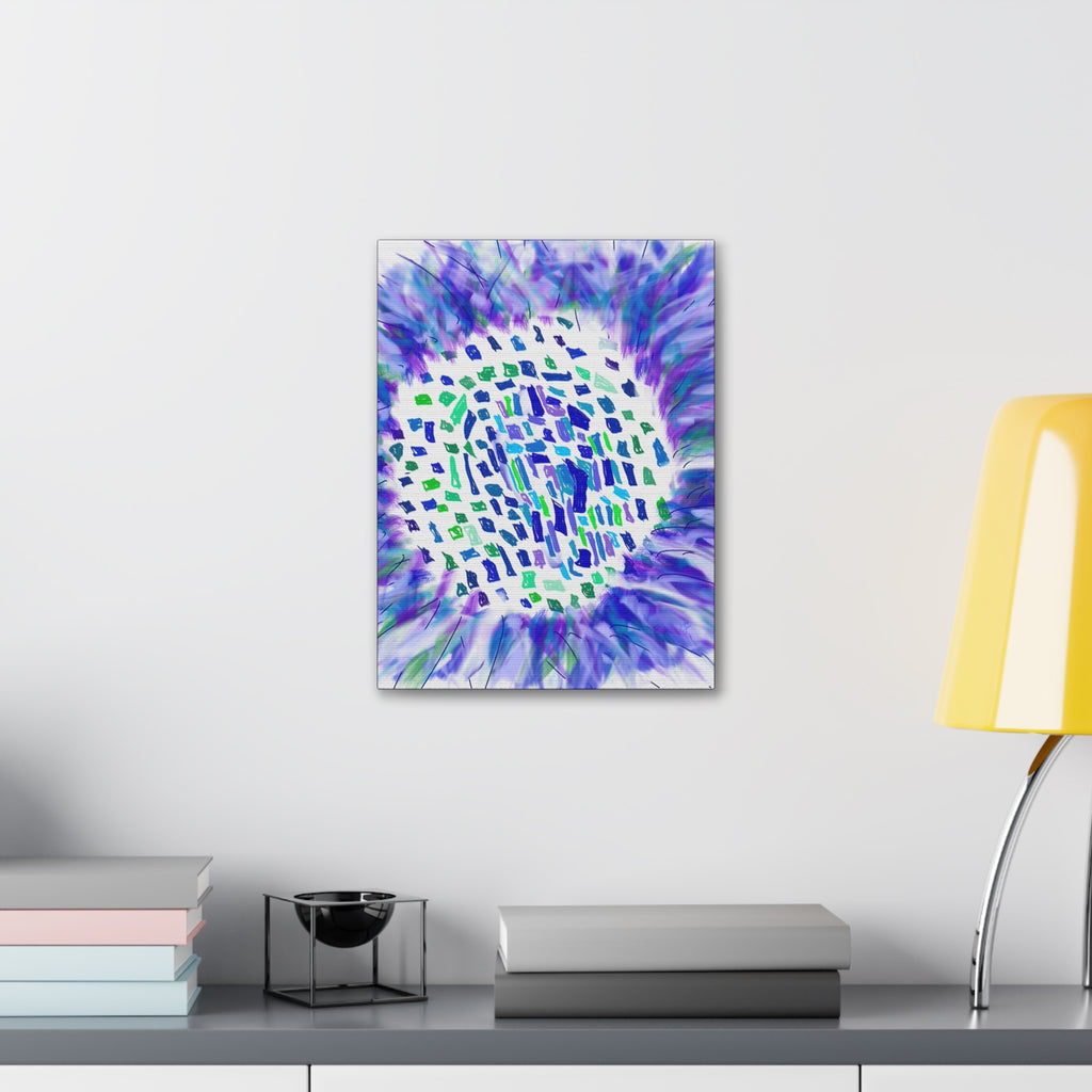 Abstract Blue-Purple Burst Canvas Stretched Art