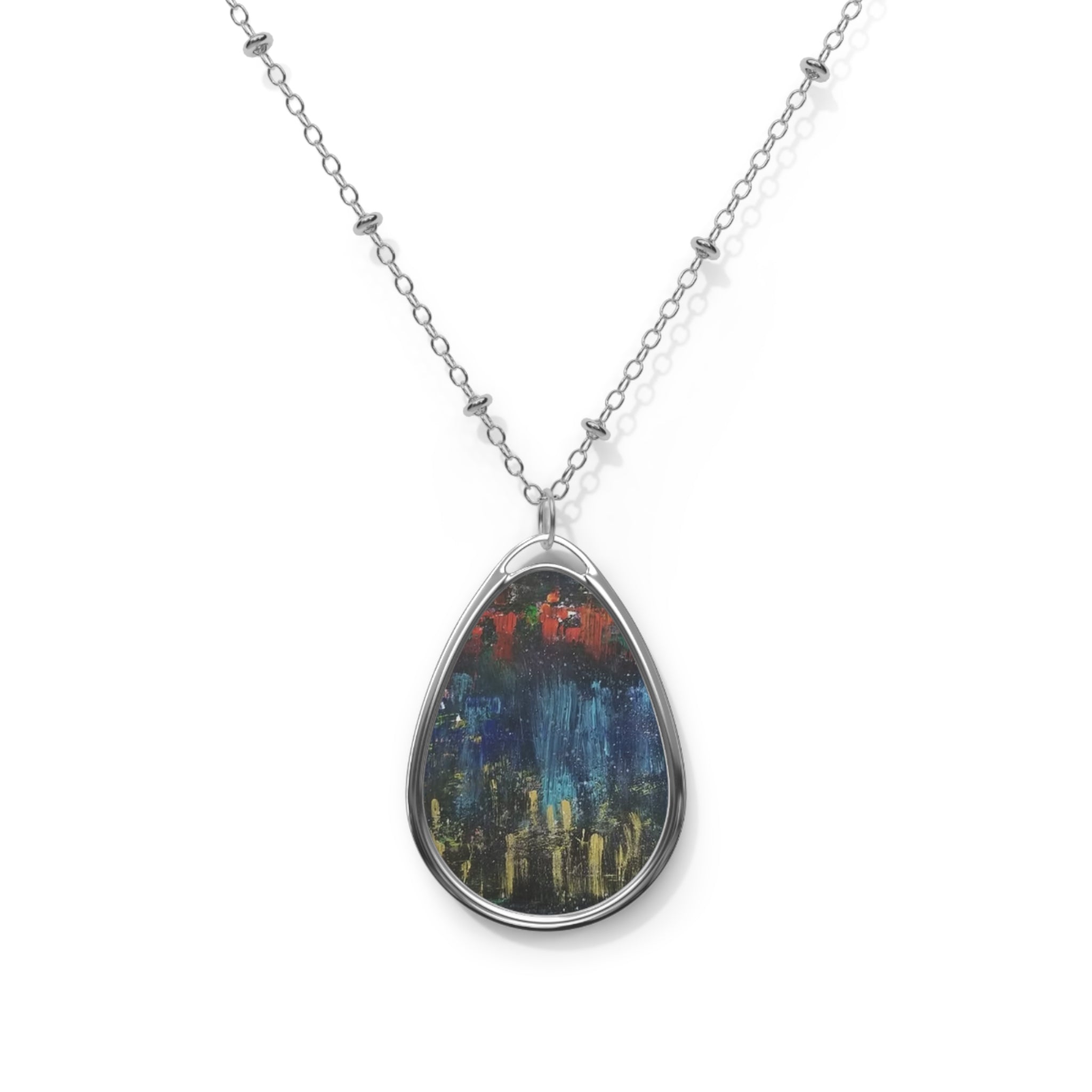 Modern City Oval Necklace — Artist Angie Jones Pendant