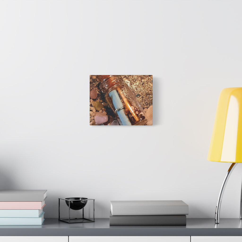 Decorative Matte Canvas Wall Art - Beach-Inspired Message in a Bottle