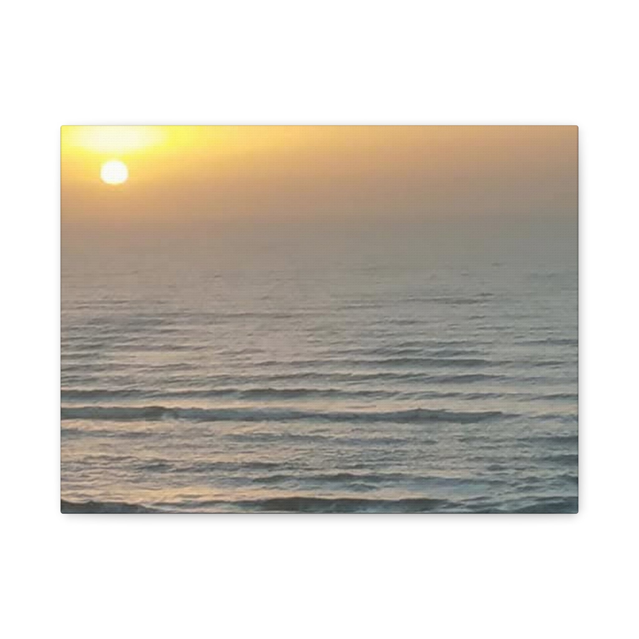 Sunrise Ocean Waves Matte Canvas Print — Stretched 1.25" Wall Art