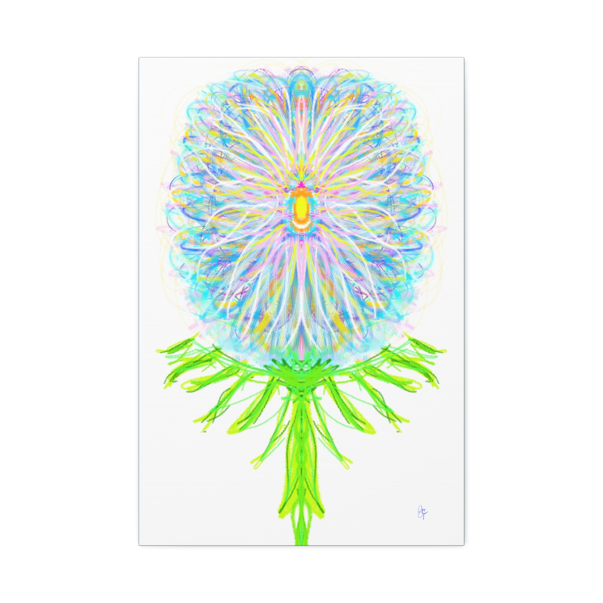 Pastel Floral Canvas Print — Abstract Dandelion Wall Art (Stretched 1.5")