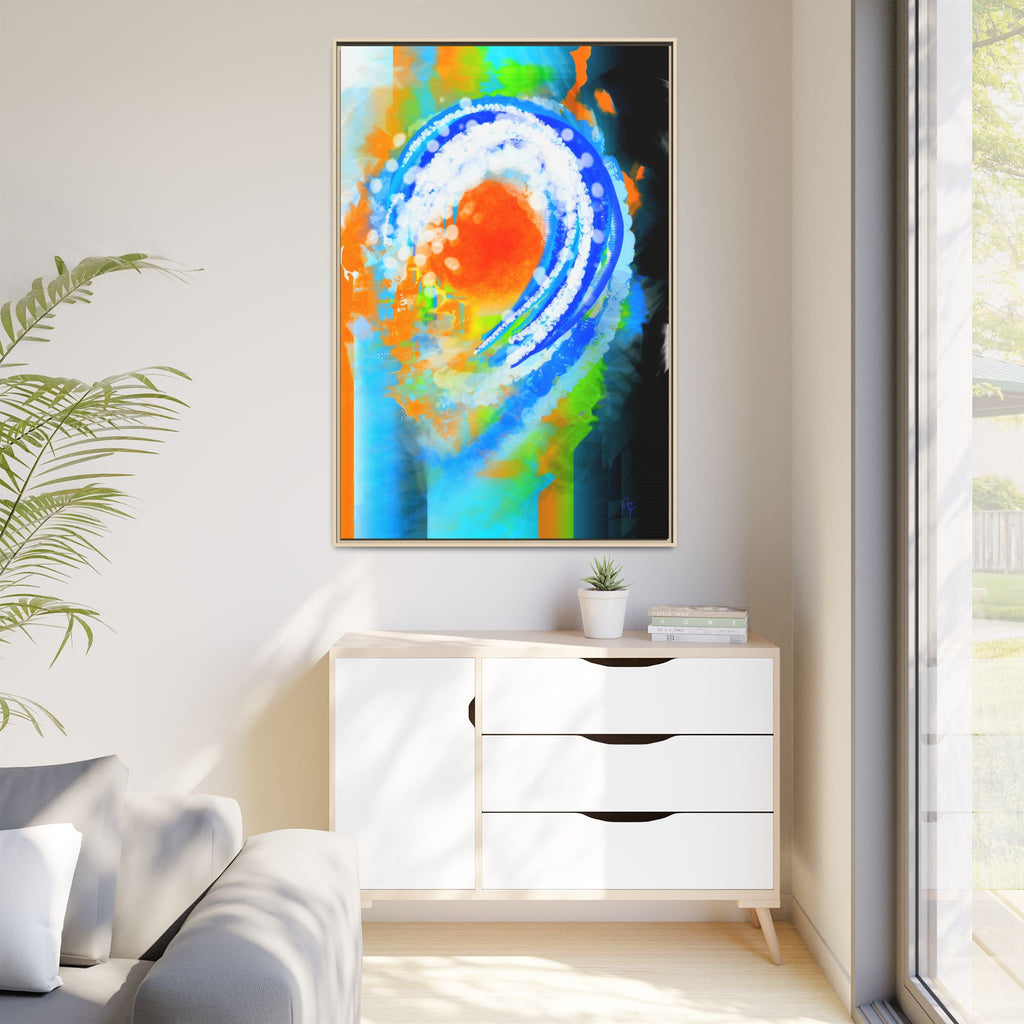 Abstract Ocean Wave Matte Canvas Print — Framed Multi‑Color Wall Art
