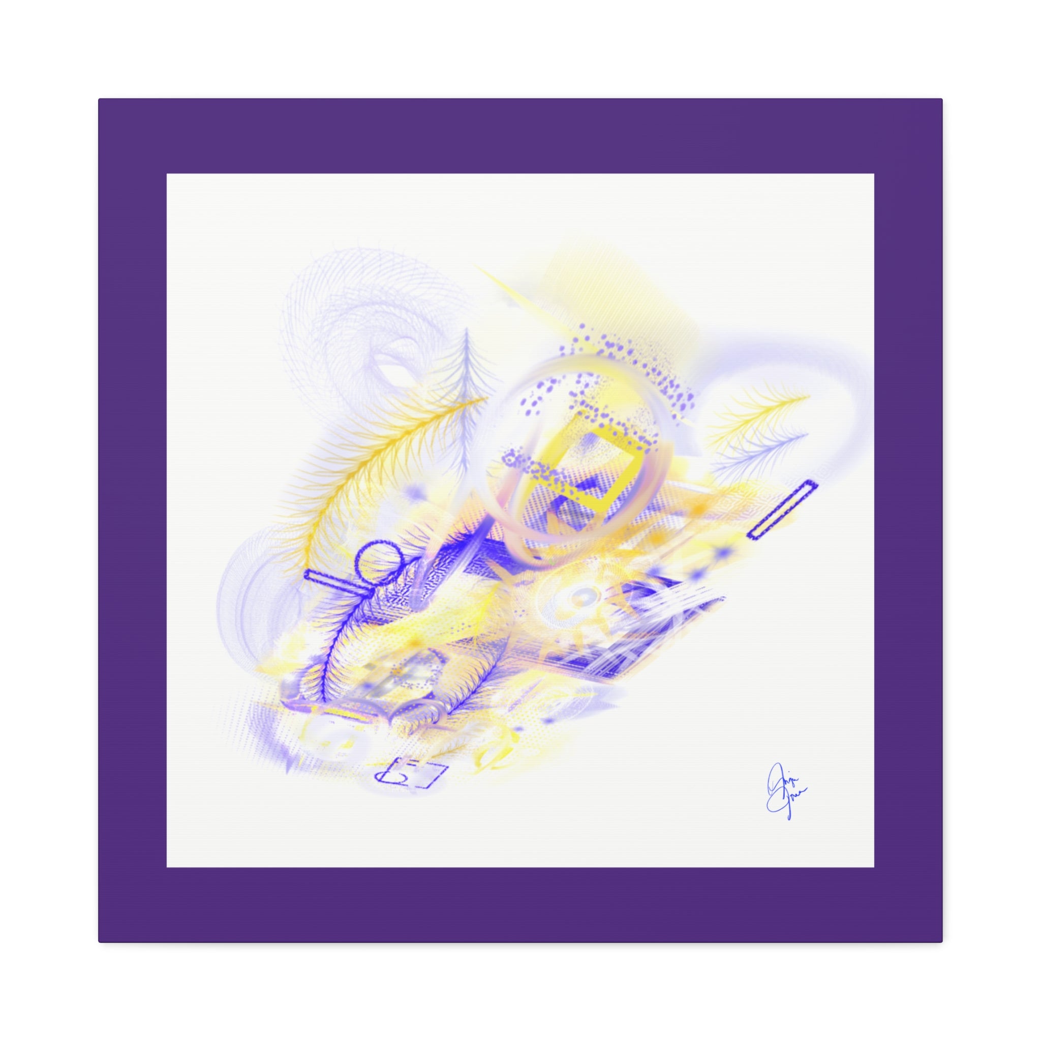 Abstract Feathered Glow Canvas Print — Matte Stretched Wall Art