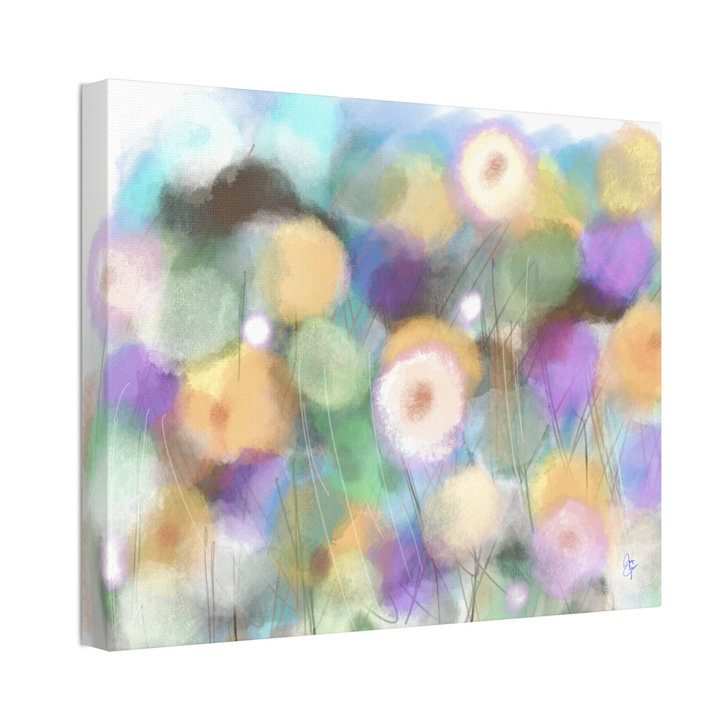 Floral Pastel Canvas Print — Dreamy Watercolor Dandelion Wall Art (1.5" Stretched)