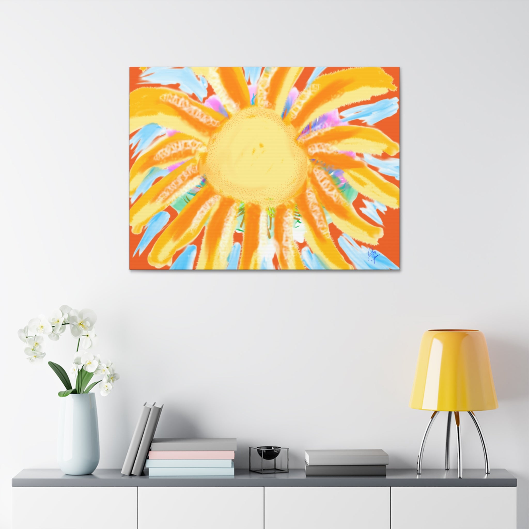 Sunburst Canvas Print — Bright Abstract Sunshine Wall Art (Stretched 1.5")