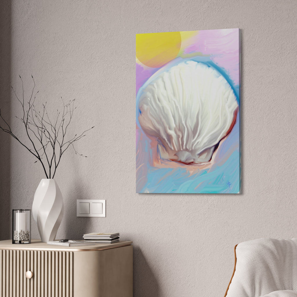 Seashell Dream Canvas Stretch — Pastel Beach Wall Art (1.5" Stretched)