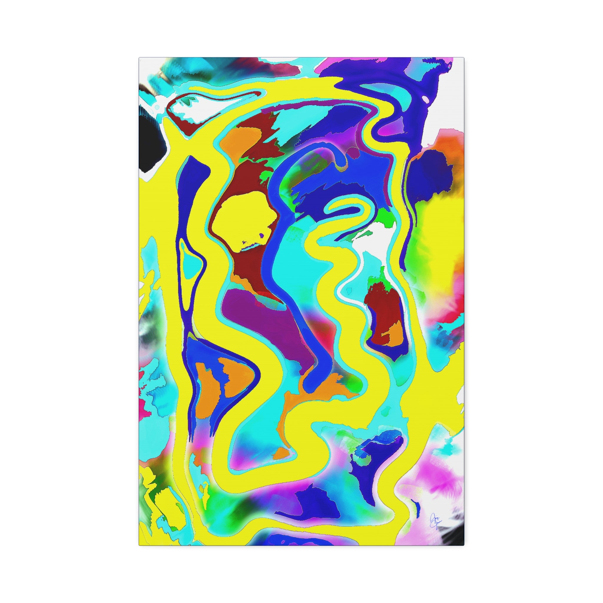 Abstract Neon Wave Canvas Art — Vibrant Stretched 1.5" Wall Decor