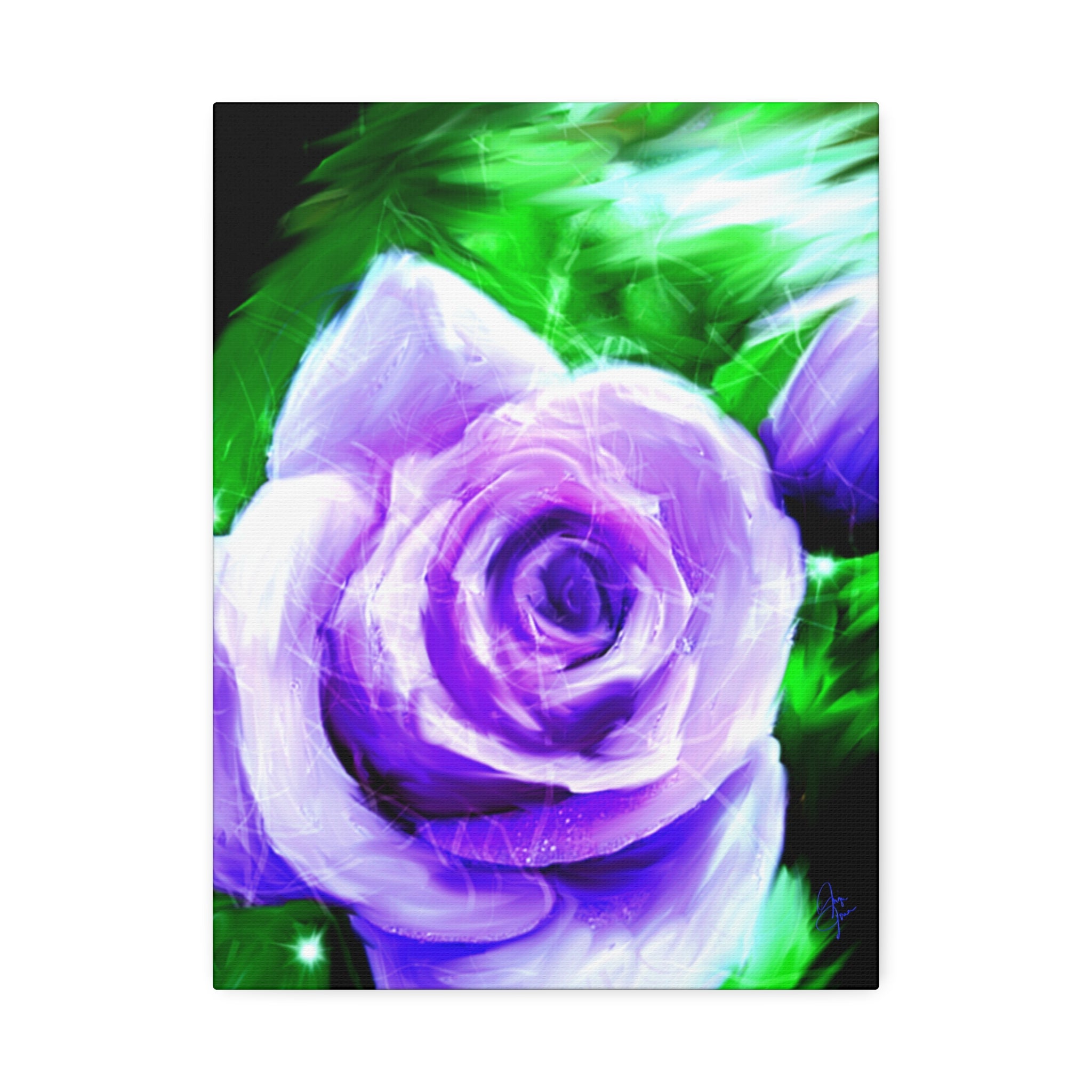 Purple Rose Canvas Print – Stretched 1.5" Floral Wall Art