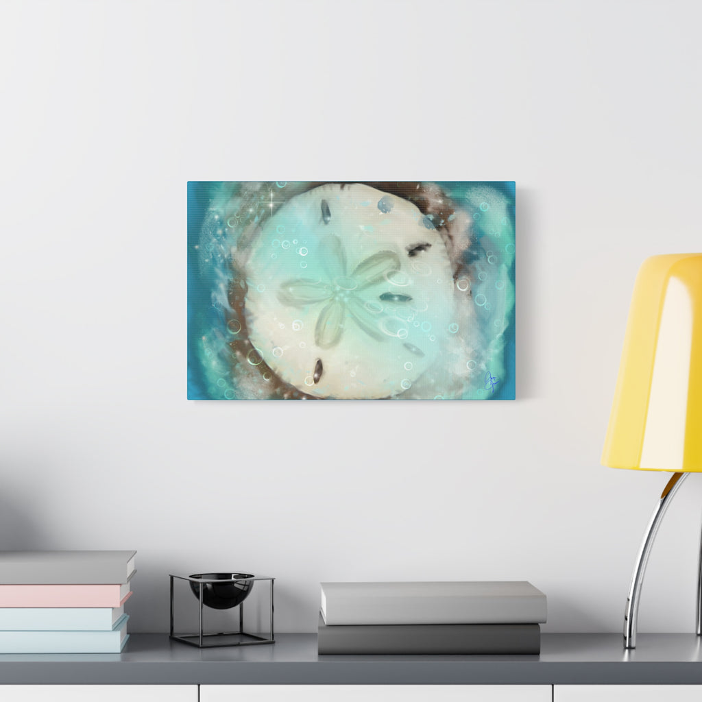 Sand Dollar Ocean Canvas Wall Art — Beach Coastal Nautical Decor