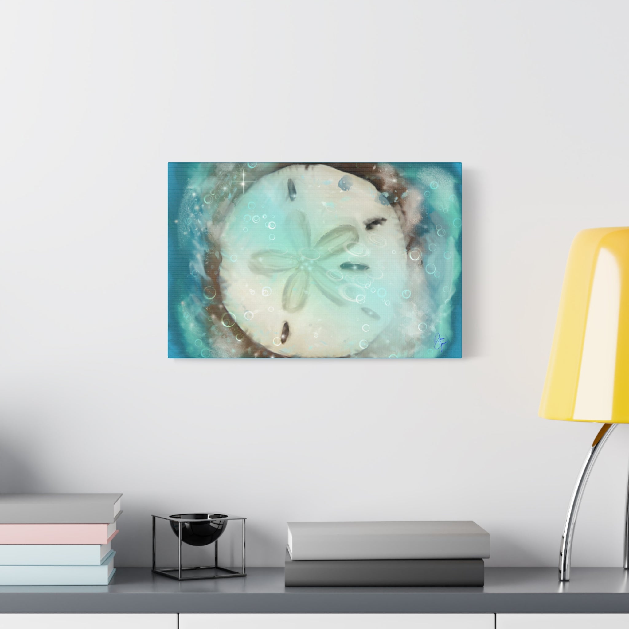 Sand Dollar Ocean Canvas Wall Art — Beach Coastal Nautical Decor