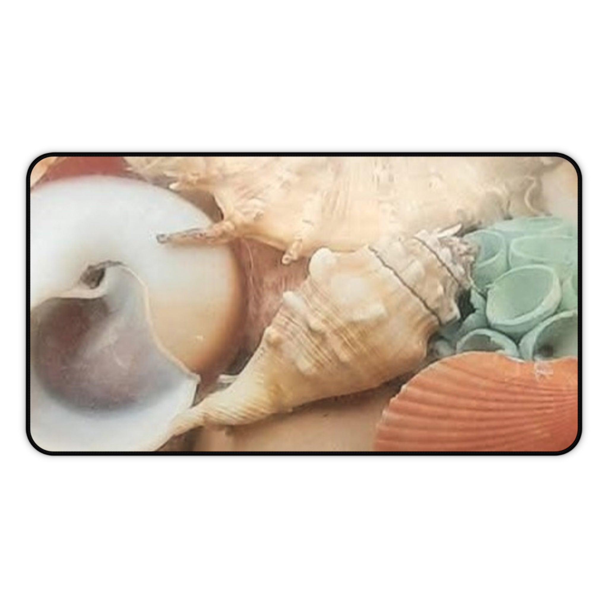 Seashell Beach Desk Mat — Coastal Shells Mouse Pad for Office & Home