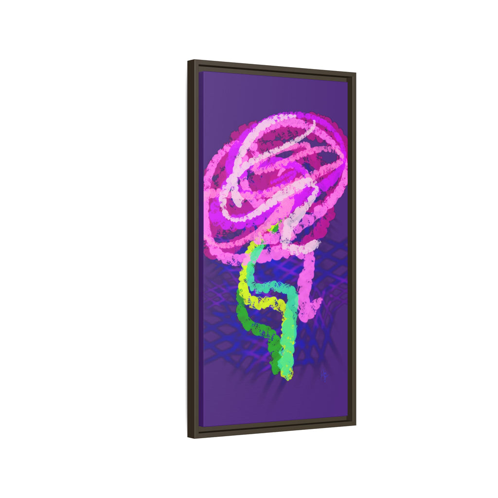 Framed Matte Canvas - Neon Rose Abstract Wall Art