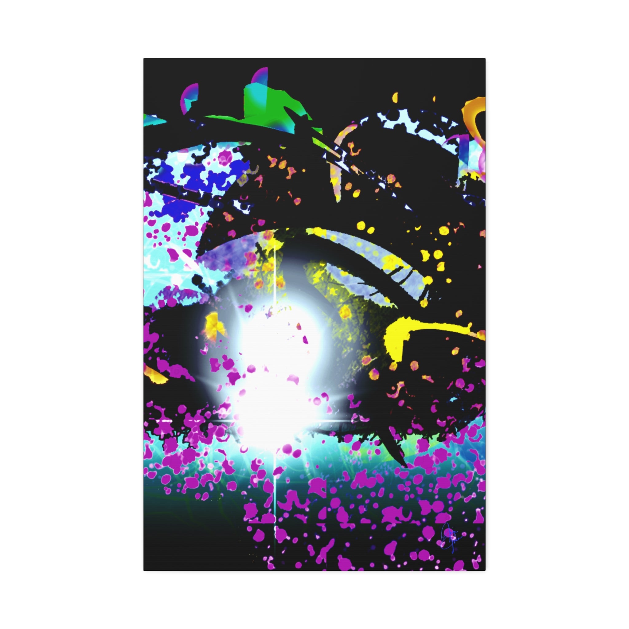 Abstract Neon Splash Canvas Print — Vibrant Galaxy-Inspired Wall Art (Stretched 1.5")