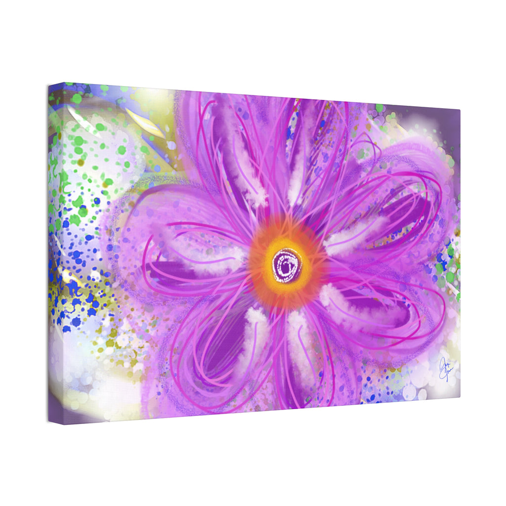 Purple Bloom Floral Canvas - Stretched 1.5" Wall Art