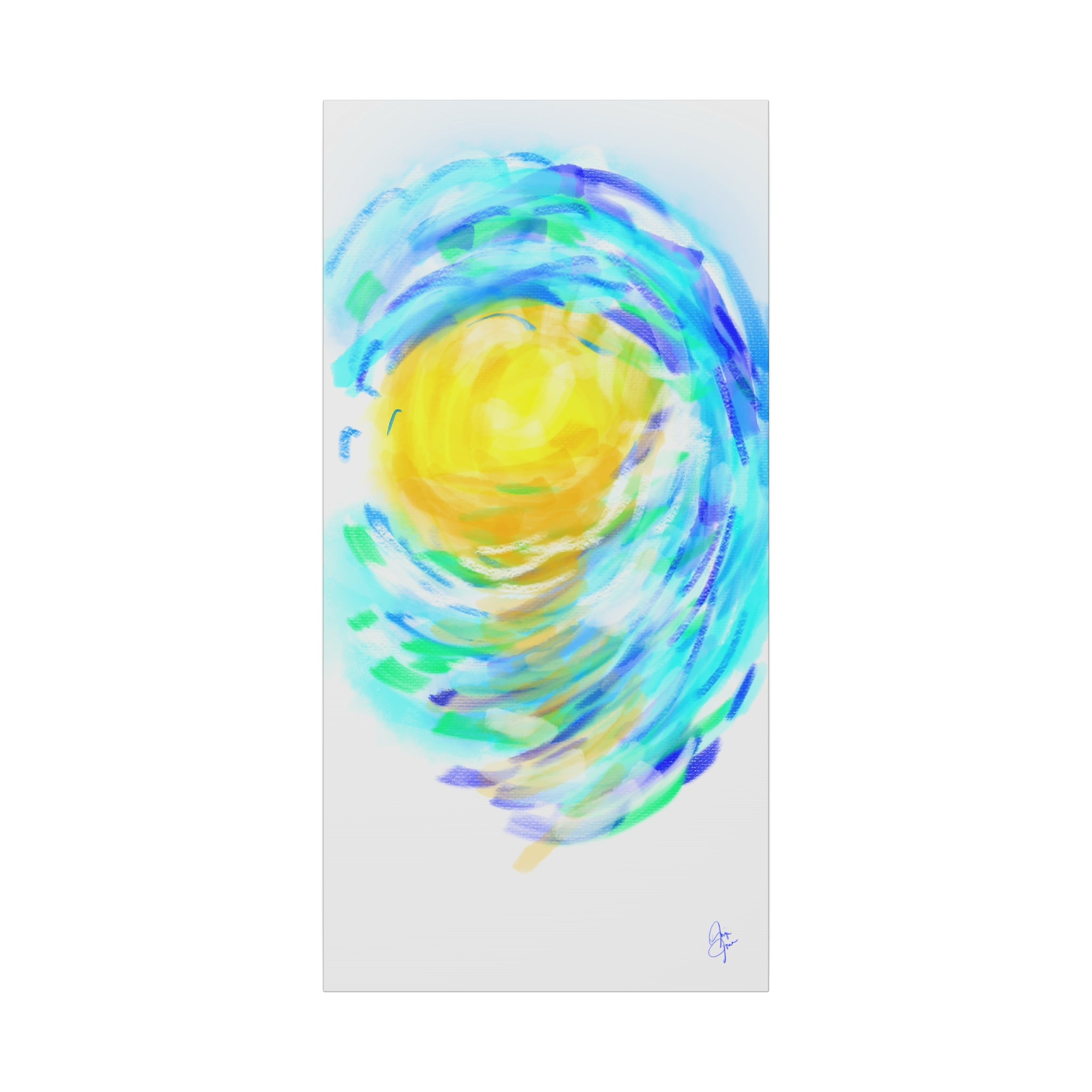 Abstract Sunburst Canvas Art — Vibrant Swirl Matte Stretched Canvas