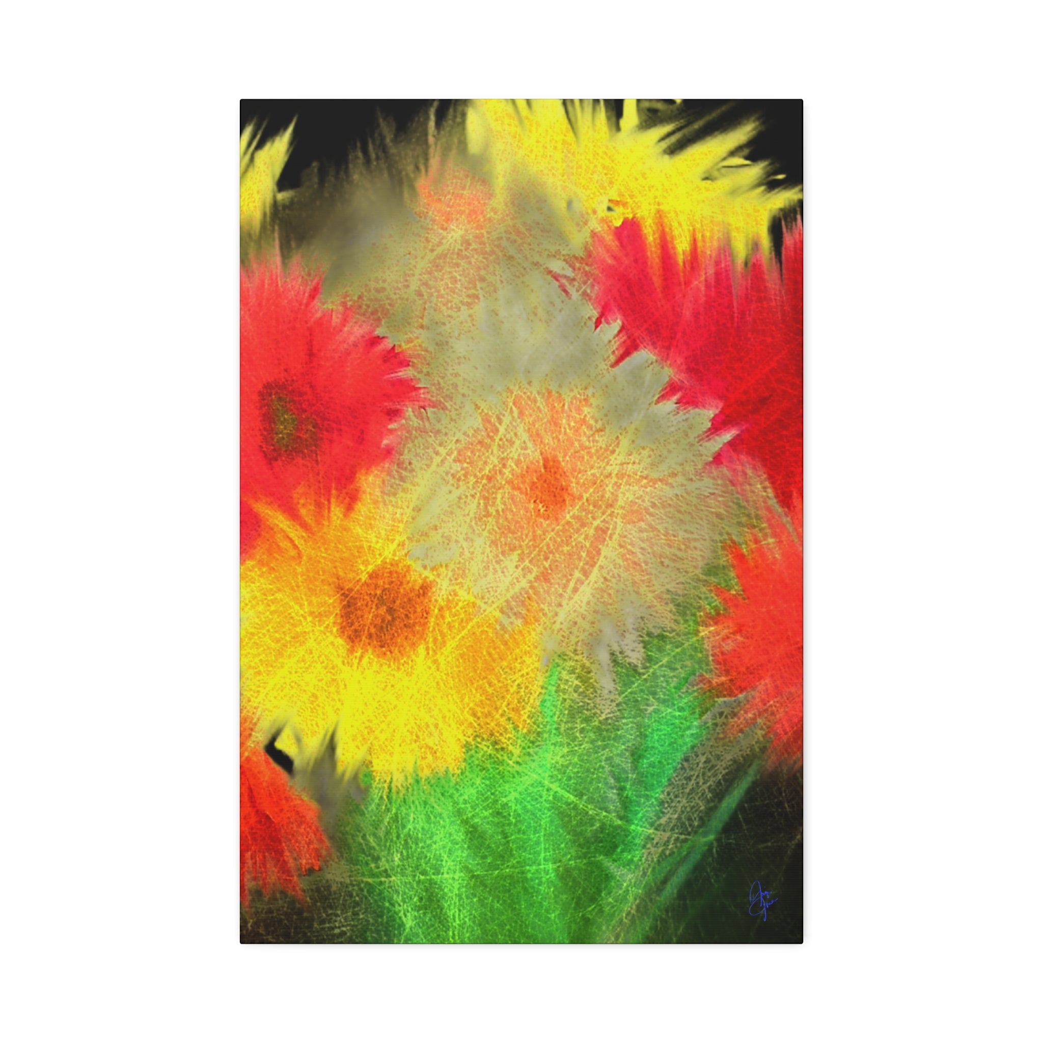 Abstract Rainbow Pumpkin Canvas Stretched 1.5" – Colorful Fall Wall Art