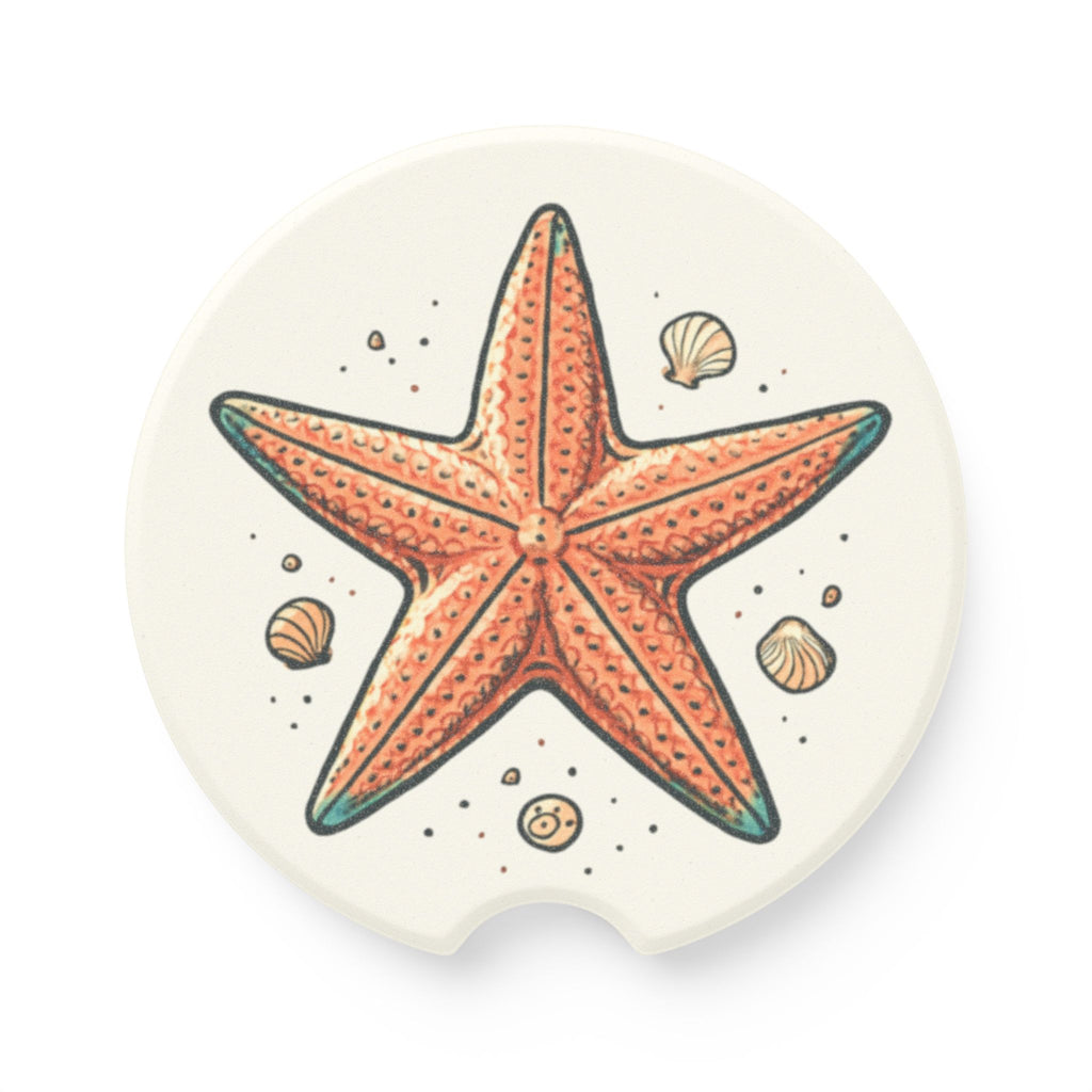 Starfish Soapstone Car Coaster - Coastal-Themed Drink Holder