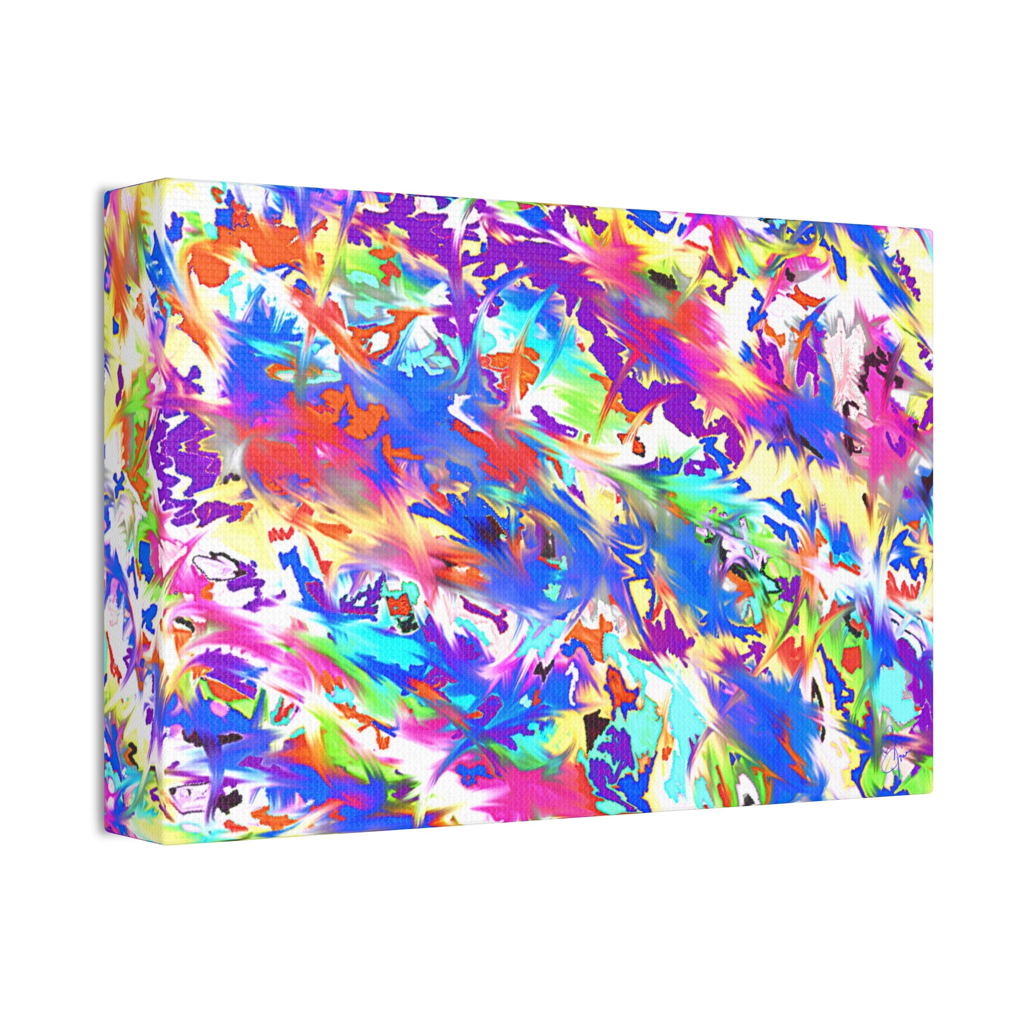Abstract Rainbow Splash Canvas Print — Colorful Stretched Wall Art (1.5" Edge)