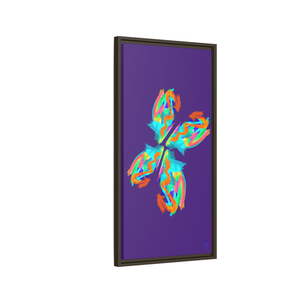 Framed Matte Canvas — Neon Abstract Butterfly Wall Art