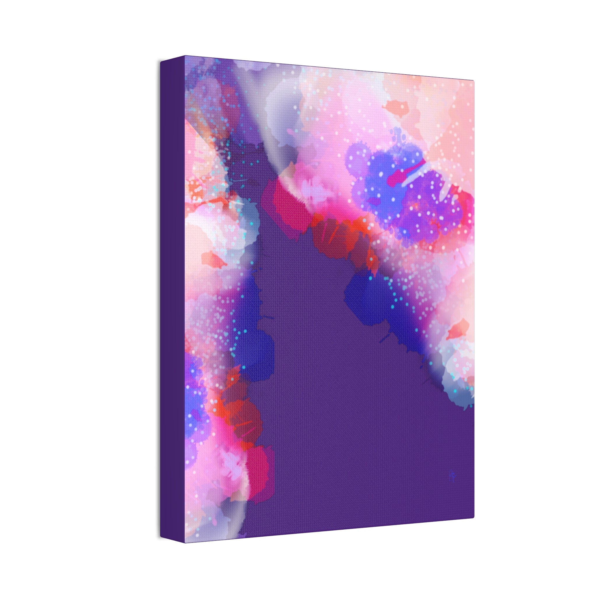 Abstract Pink Watercolor Canvas Wall Art - Stretched 1.5"