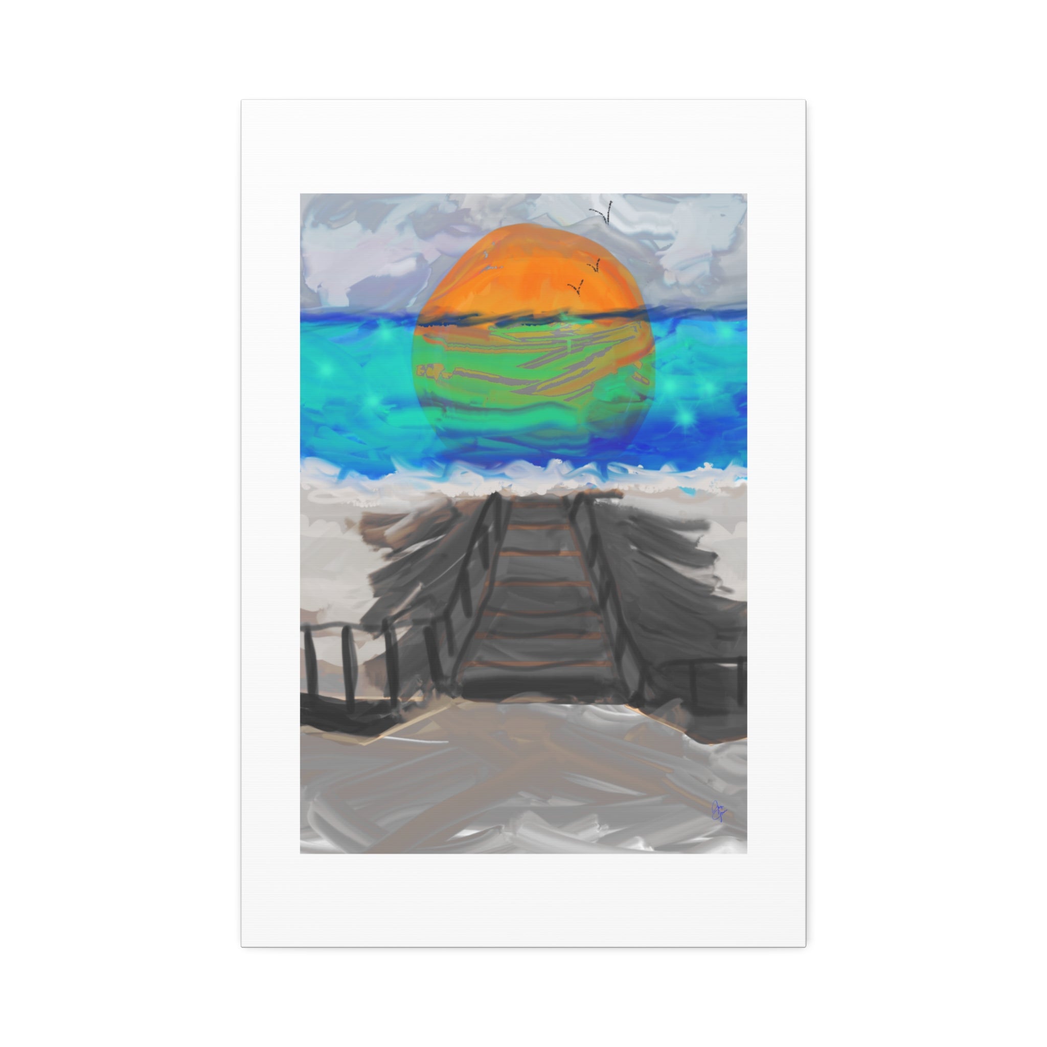 Sunset Beach Canvas Art – Stretched Wall Print