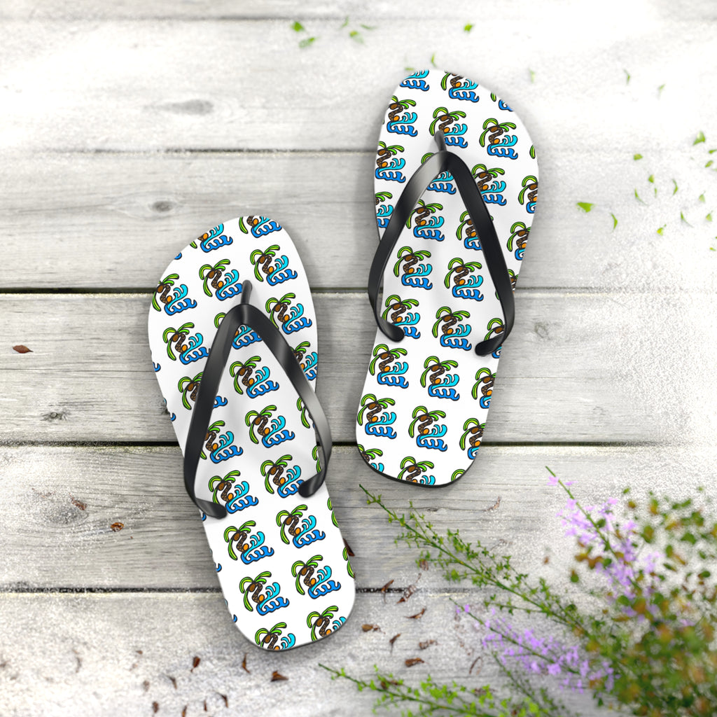 Flip Flops — Tropical Palm Tree Pattern Beach Sandals