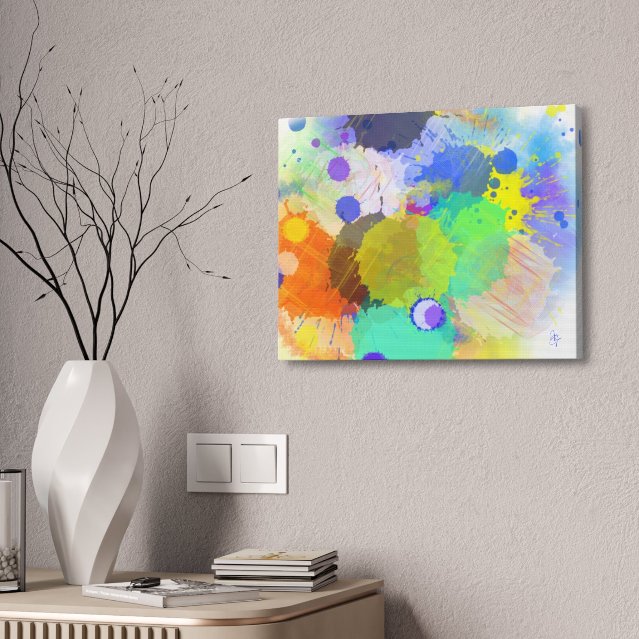 Abstract Color Splash Canvas Print — Stretched 1.5"